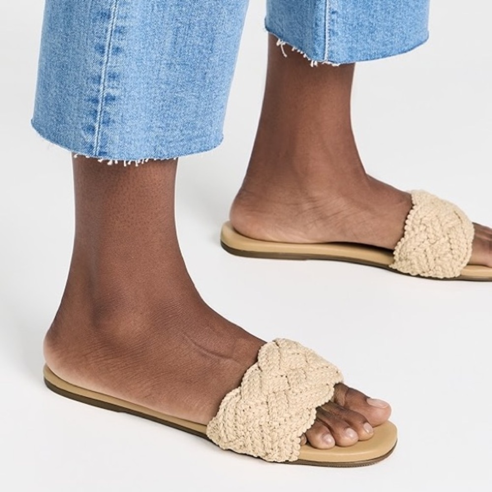 New Kaanas Pansy Chunky Braided Slides Woven Jute
